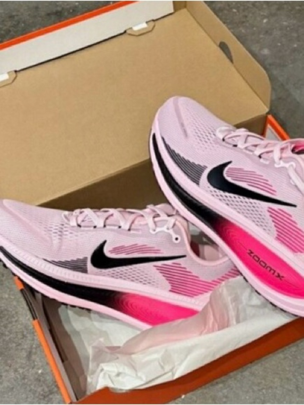 Nike Women's Pink and Black ZoomX Running Shoes